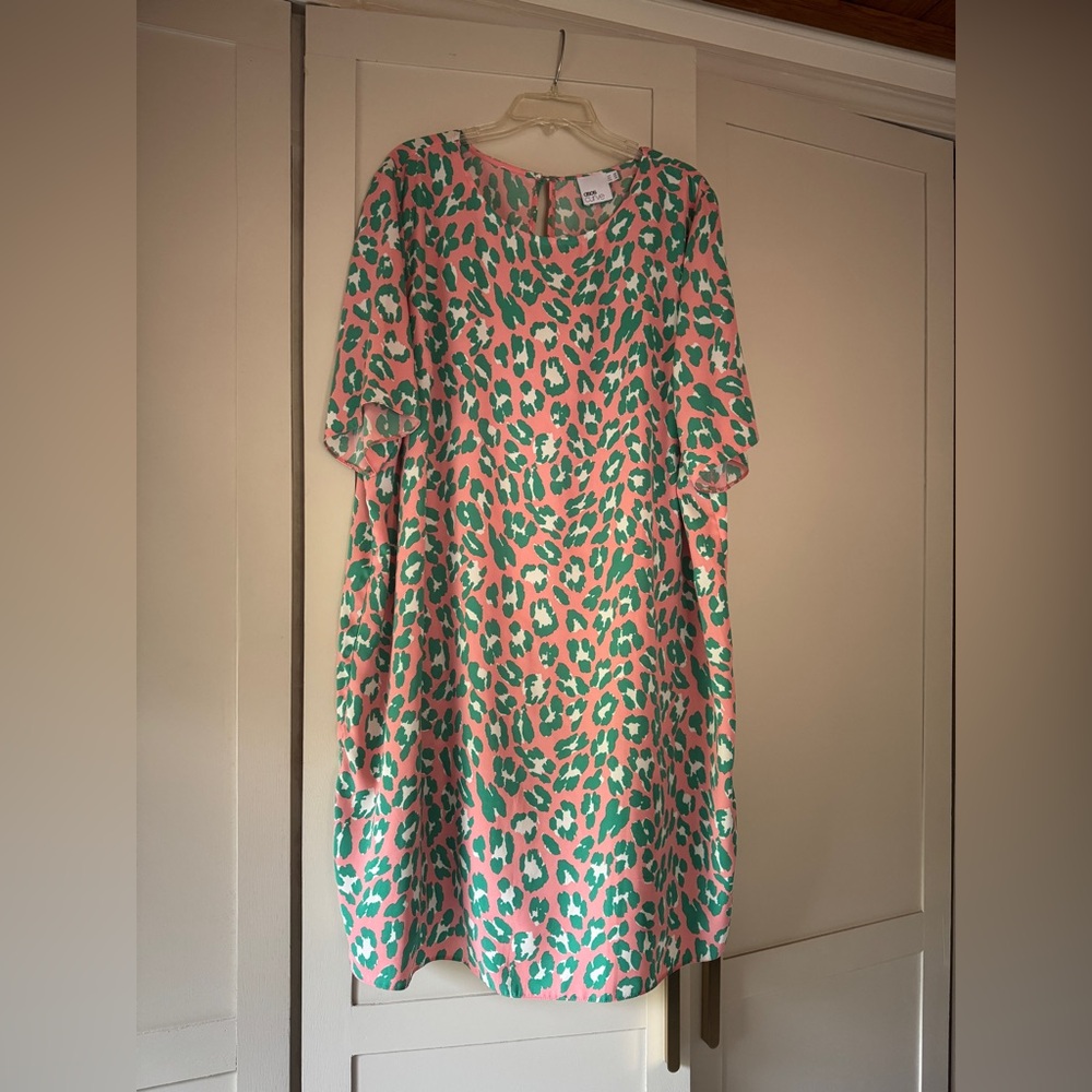 ASOS Curve Pink and Green Patterned Top
